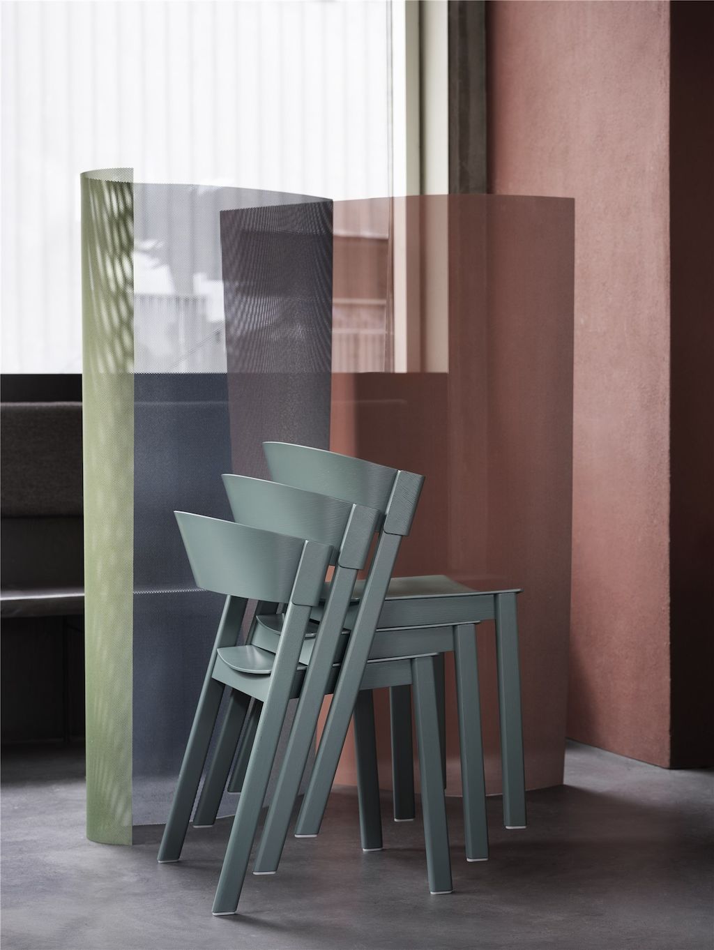 Goldkant Cover Side Chair Green Stackable 3 Muuto Org